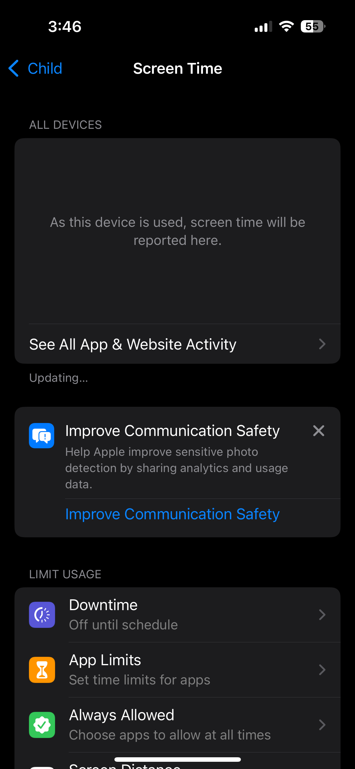 iPhone safety settings for kids – Screen time screen