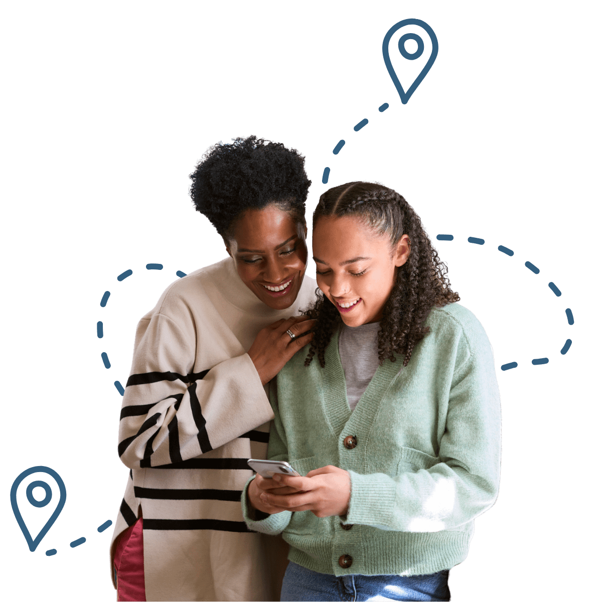 Parent helping child learn healthy digital skills before smartphone independence